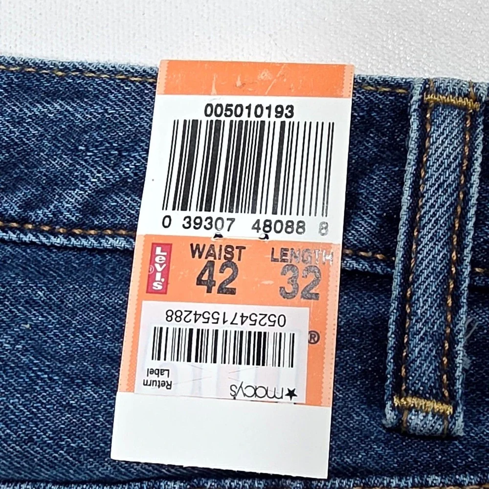 Levi's 501 Original Fit Jeans Mens 42x32 Blue Straight Leg Button Fly 005010193